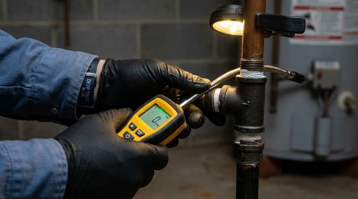 Gas leak detection with electronic sniffer by Johns Plumbing LLC in Los Alamitos