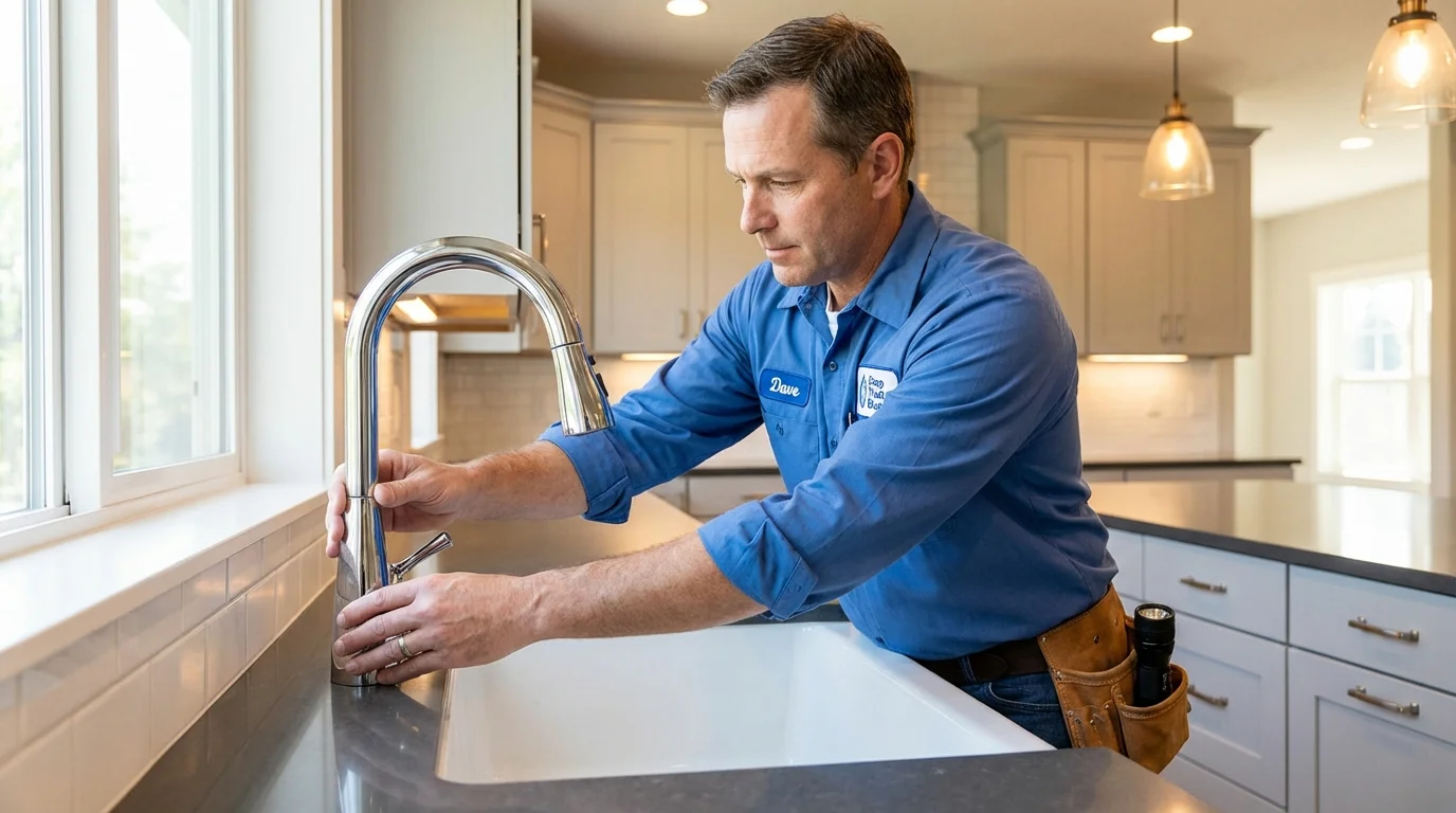 Kitchen faucet installation by Johns Plumbing LLC in Los Alamitos
