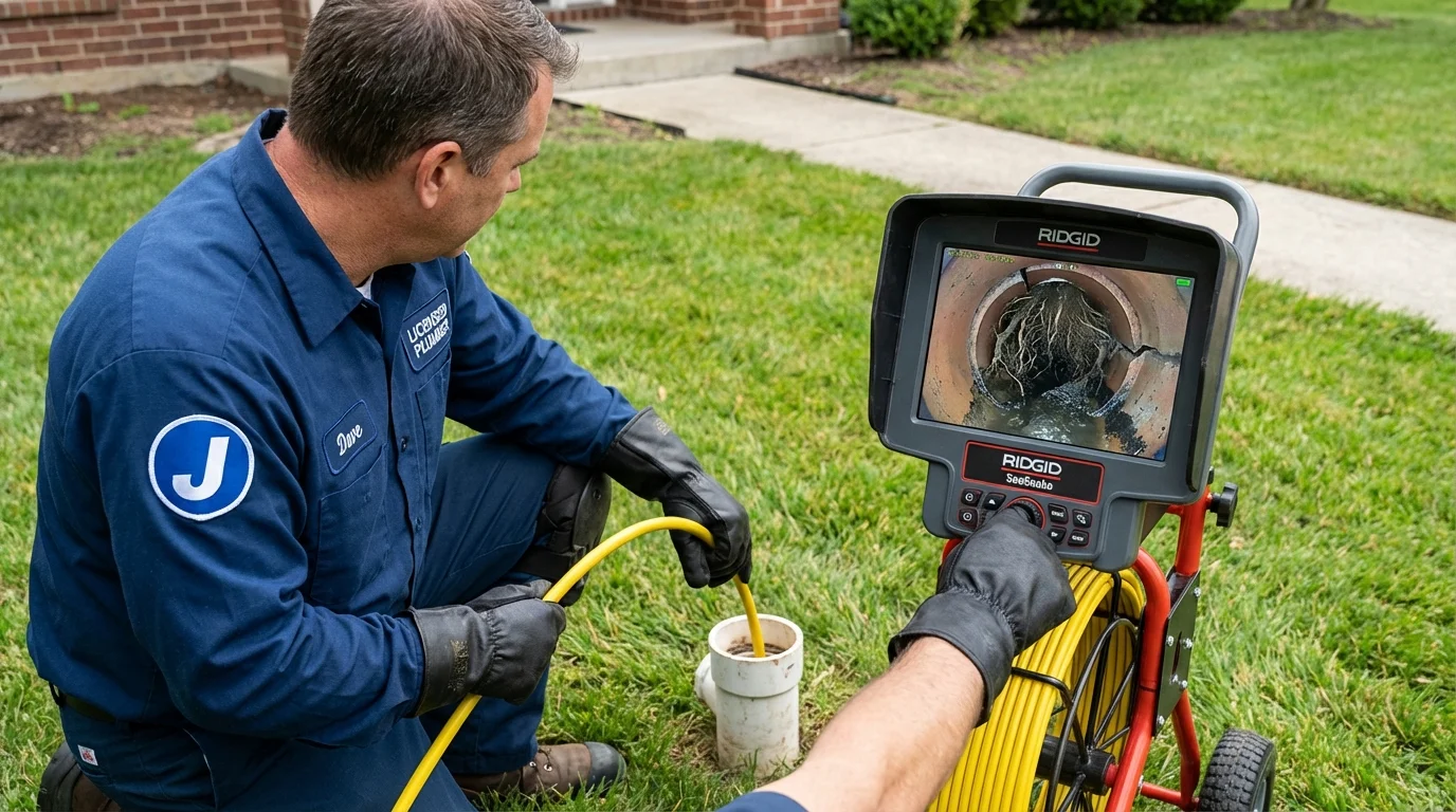 Sewer camera inspection being performed by Johns Plumbing LLC in Los Alamitos